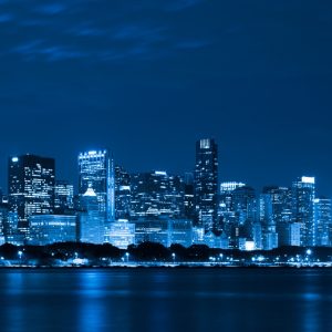 chicago skyline night