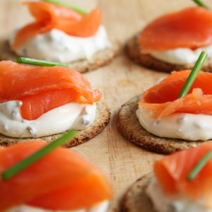 salmon appetizer background