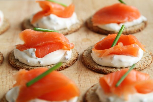 salmon appetizer background